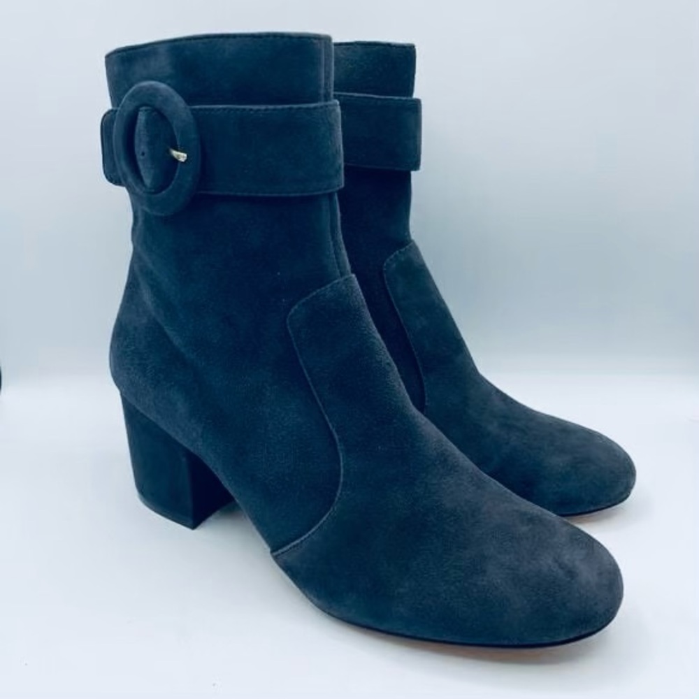 Nine West Black Leather Quilby Buckle Ankle Booties
